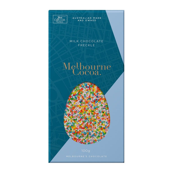Melbourne Cocoa Flat Pack Milk Chocolate Freckle Easter Egg Bar