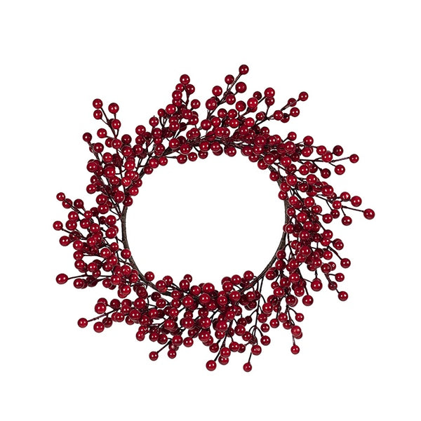 PVC Red Berry Wreath 41cm